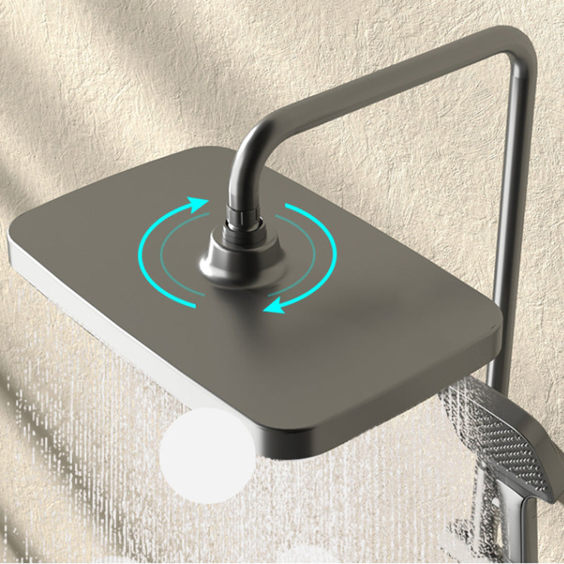 Modern Style Shower System Spot Resist Copper Wall Mounted Rectangle Shower System Clearhalo 'Bathroom Remodel & Bathroom Fixtures' 'Home Improvement' 'home_improvement' 'home_improvement_shower_faucets' 'Shower Faucets & Systems' 'shower_faucets' 'Showers & Bathtubs Plumbing' 'Showers & Bathtubs' 6545612