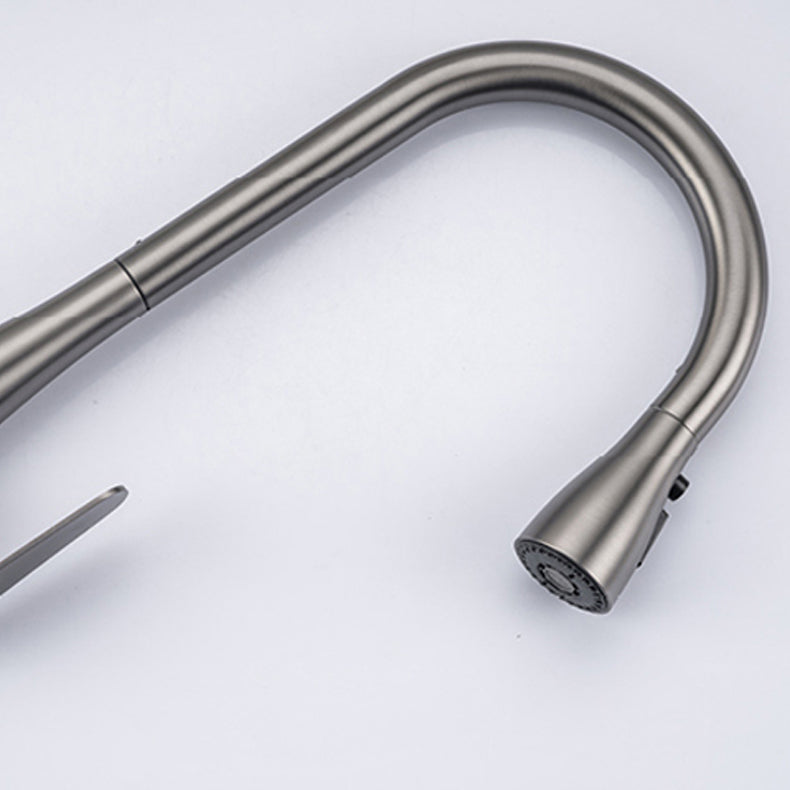 Modern Standard Kitchen Faucet 1-Handle Pull down Bar Faucet Clearhalo 'Home Improvement' 'home_improvement' 'home_improvement_kitchen_faucets' 'Kitchen Faucets' 'Kitchen Remodel & Kitchen Fixtures' 'Kitchen Sinks & Faucet Components' 'kitchen_faucets' 6545745