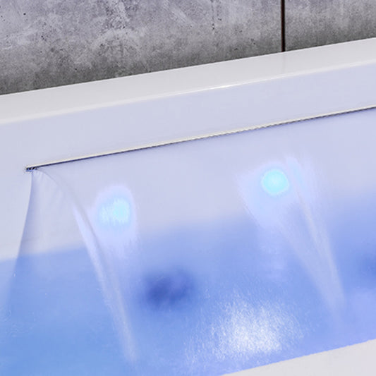 Modern Rectangle Acrylic Bathtub Back to Wall with Massage Device and Drain Bath Tub Clearhalo 'Bathroom Remodel & Bathroom Fixtures' 'Bathtubs' 'Home Improvement' 'home_improvement' 'home_improvement_bathtubs' 'Showers & Bathtubs' 6548280