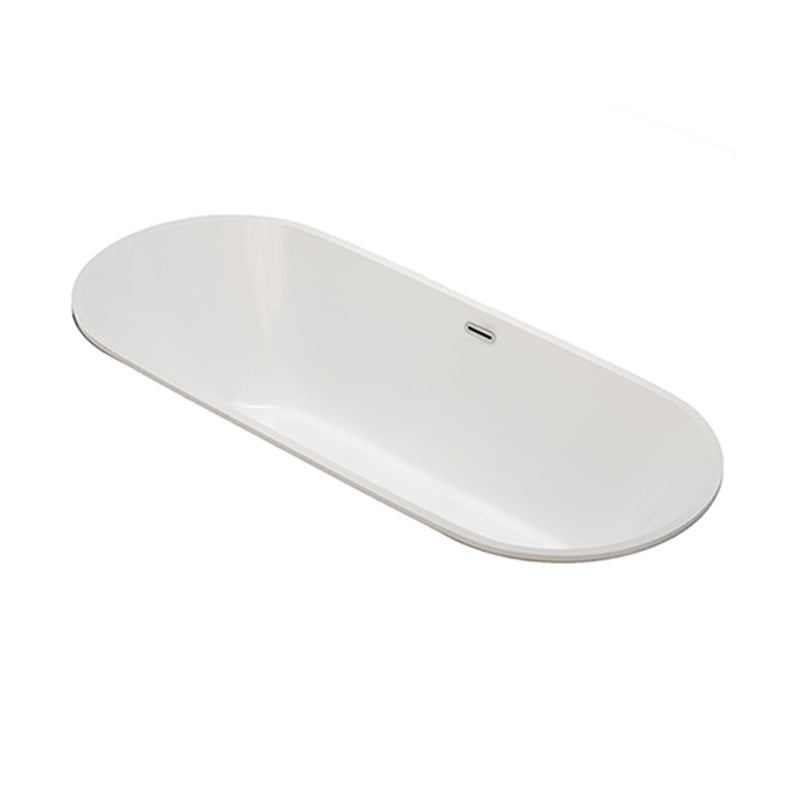 Modern White Ellipse Embedded Bathtub Acrylic with Drain Bath Tub Clearhalo 'Bathroom Remodel & Bathroom Fixtures' 'Bathtubs' 'Home Improvement' 'home_improvement' 'home_improvement_bathtubs' 'Showers & Bathtubs' 6548302