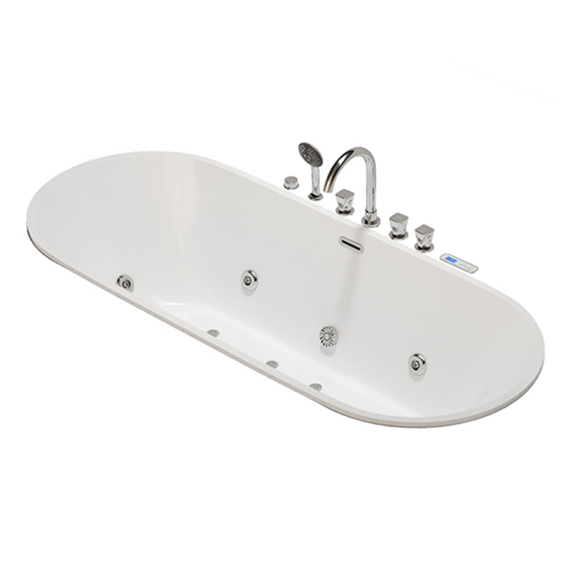 Modern White Ellipse Embedded Bathtub Acrylic with Drain Bath Tub Clearhalo 'Bathroom Remodel & Bathroom Fixtures' 'Bathtubs' 'Home Improvement' 'home_improvement' 'home_improvement_bathtubs' 'Showers & Bathtubs' 6548305