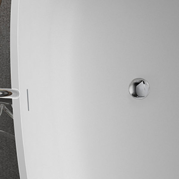 Modern Ellipse Stone Bathtub Freestand Soaking Bathtub with Overflow Hole Clearhalo 'Bathroom Remodel & Bathroom Fixtures' 'Bathtubs' 'Home Improvement' 'home_improvement' 'home_improvement_bathtubs' 'Showers & Bathtubs' 6548320