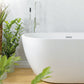 White Oval Bathtub with Drain Acrylic Soaking Freestanding Tub Clearhalo 'Bathroom Remodel & Bathroom Fixtures' 'Bathtubs' 'Home Improvement' 'home_improvement' 'home_improvement_bathtubs' 'Showers & Bathtubs' 6548376