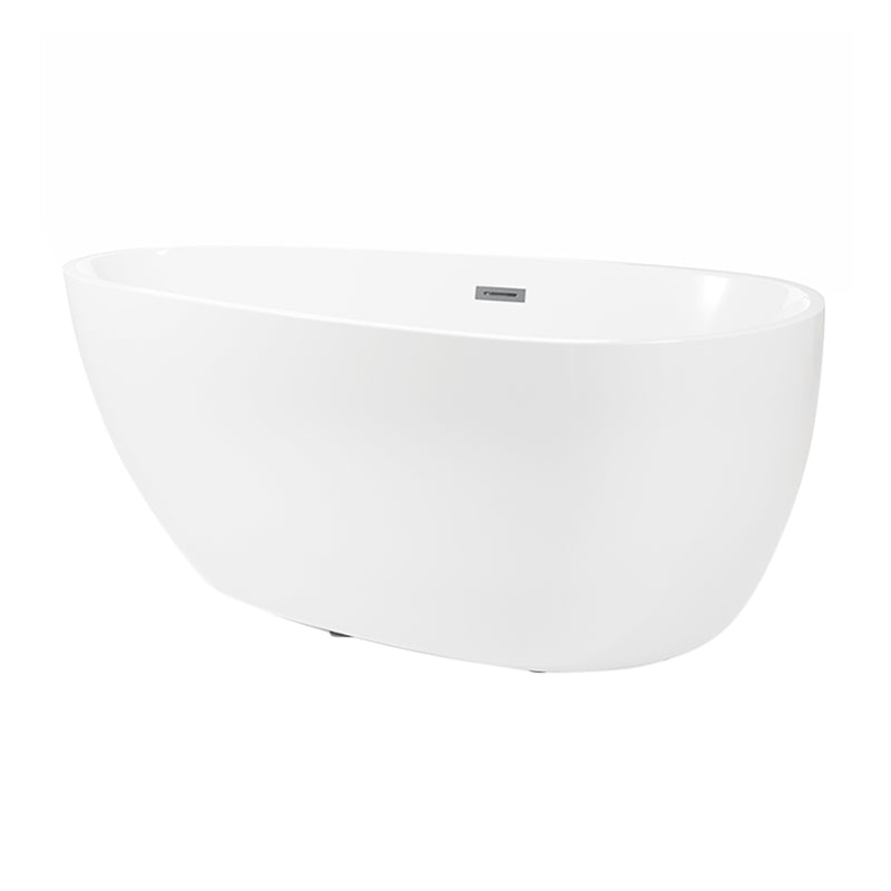 Modern Acrylic Oval Bath Tub for Home White Soaking Tub with Internal Drain 66.9"L x 33.5"W x 23.6"H Clearhalo 'Bathroom Remodel & Bathroom Fixtures' 'Bathtubs' 'Home Improvement' 'home_improvement' 'home_improvement_bathtubs' 'Showers & Bathtubs' 6548432