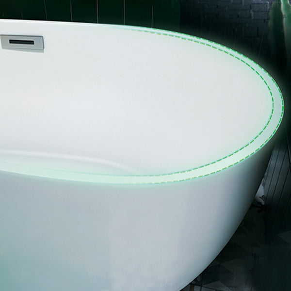 Modern Acrylic Oval Bath Tub for Home White Soaking Tub with Internal Drain Clearhalo 'Bathroom Remodel & Bathroom Fixtures' 'Bathtubs' 'Home Improvement' 'home_improvement' 'home_improvement_bathtubs' 'Showers & Bathtubs' 6548433