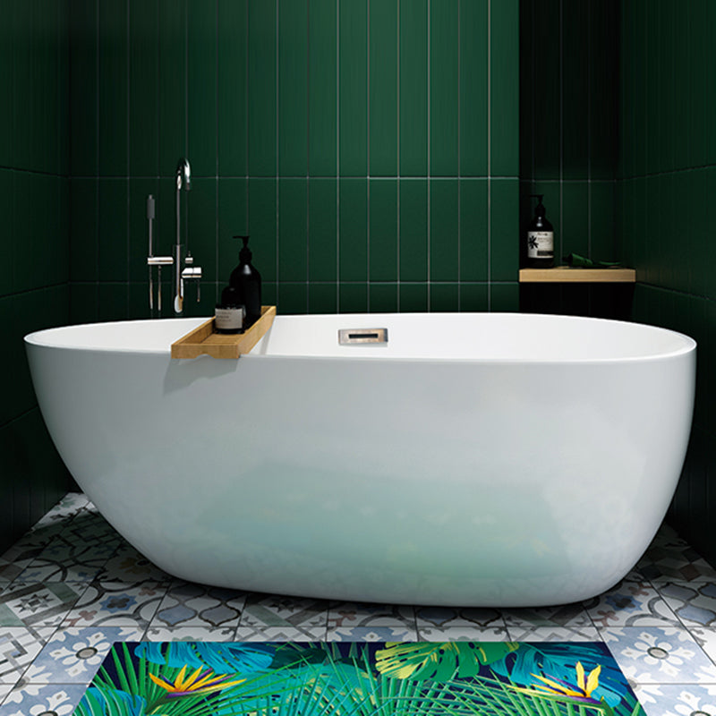 Modern Acrylic Oval Bath Tub for Home White Soaking Tub with Internal Drain Clearhalo 'Bathroom Remodel & Bathroom Fixtures' 'Bathtubs' 'Home Improvement' 'home_improvement' 'home_improvement_bathtubs' 'Showers & Bathtubs' 6548436