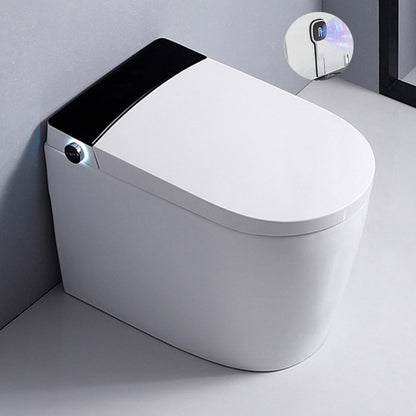 Contemporary One Piece Toilet Floor Mounted Toilet Bowl with Seat for Washroom Black White 16" Manual Flip Clearhalo 'Bathroom Remodel & Bathroom Fixtures' 'Home Improvement' 'home_improvement' 'home_improvement_toilets' 'Toilets & Bidets' 'Toilets' 6549043