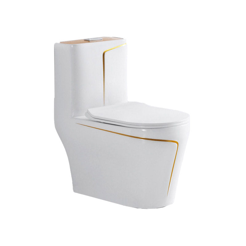 Skirted Flush Toilet Floor Mount Traditional One-Piece Toilet with Slow Close Seat 15"L x 27"W x 30"H White Clearhalo 'Bathroom Remodel & Bathroom Fixtures' 'Home Improvement' 'home_improvement' 'home_improvement_toilets' 'Toilets & Bidets' 'Toilets' 6549109
