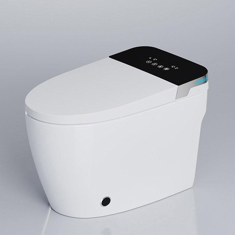 Modern All-In-One Toilet Bowl Siphon Jet Skirted Toilet with Seat for Bathroom Foot Touch Flush (Standard Configuration) 12" Clearhalo 'Bathroom Remodel & Bathroom Fixtures' 'Home Improvement' 'home_improvement' 'home_improvement_toilets' 'Toilets & Bidets' 'Toilets' 6549125