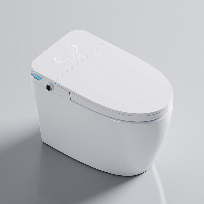 Modern Toilet Bowl Siphon Jet Skirted Toilet with Soft-Close Seat for Bathroom Foot Touch Flush ( Standard) 16" Clearhalo 'Bathroom Remodel & Bathroom Fixtures' 'Home Improvement' 'home_improvement' 'home_improvement_toilets' 'Toilets & Bidets' 'Toilets' 6549175