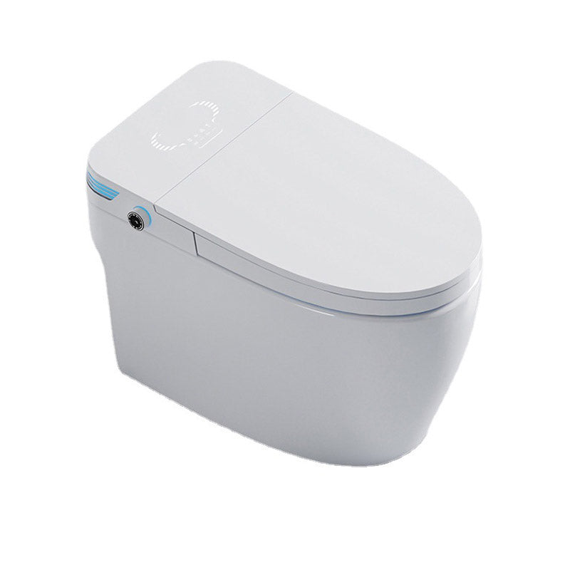 Modern Toilet Bowl Siphon Jet Skirted Toilet with Soft-Close Seat for Bathroom Clearhalo 'Bathroom Remodel & Bathroom Fixtures' 'Home Improvement' 'home_improvement' 'home_improvement_toilets' 'Toilets & Bidets' 'Toilets' 6549178