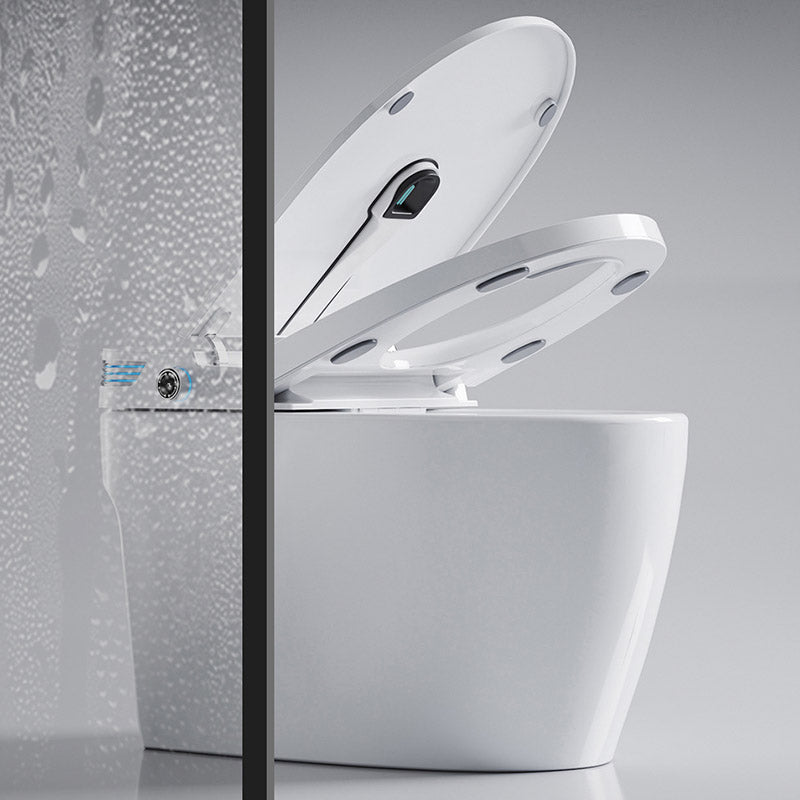 Modern Toilet Bowl Siphon Jet Skirted Toilet with Soft-Close Seat for Bathroom Clearhalo 'Bathroom Remodel & Bathroom Fixtures' 'Home Improvement' 'home_improvement' 'home_improvement_toilets' 'Toilets & Bidets' 'Toilets' 6549185