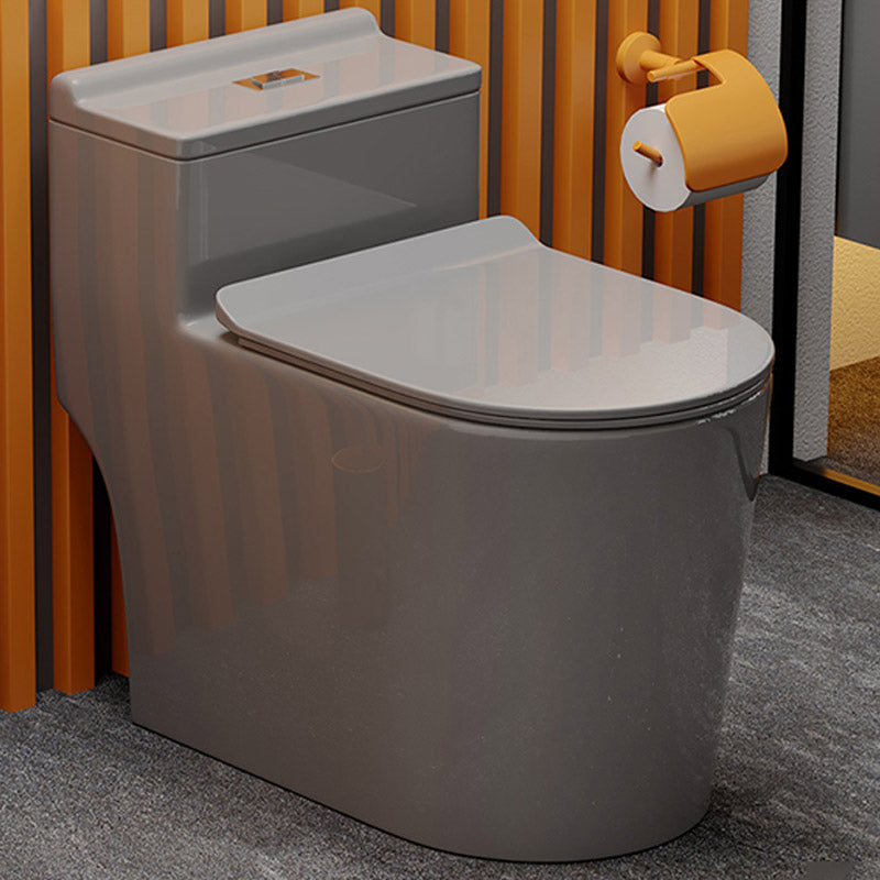 Skirted Toilet Floor Traditional Mount One-Piece Toilet with Slow Close Seat 15"L x 27"W x 24"H Grey 12" Clearhalo 'Bathroom Remodel & Bathroom Fixtures' 'Home Improvement' 'home_improvement' 'home_improvement_toilets' 'Toilets & Bidets' 'Toilets' 6549189