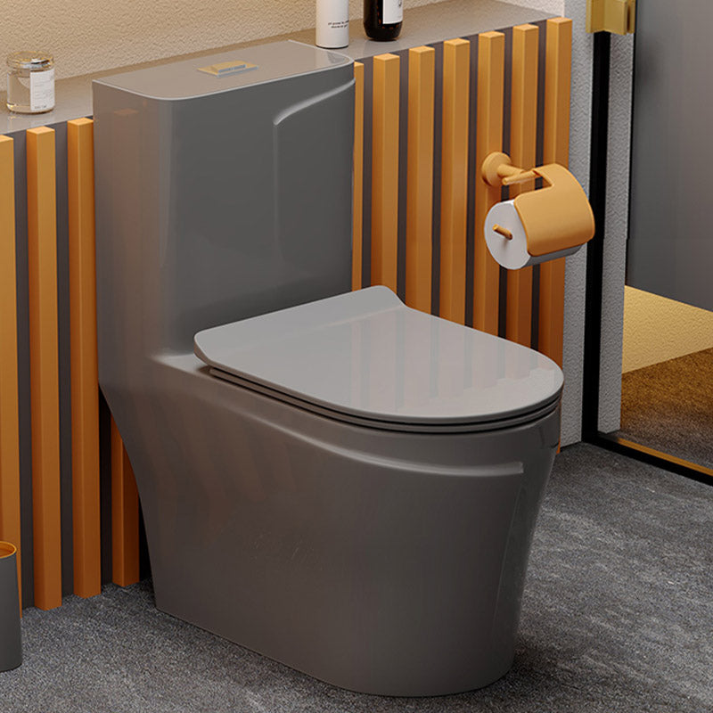 Skirted Toilet Floor Traditional Mount One-Piece Toilet with Slow Close Seat 15"L x 27"W x 30"H Grey Clearhalo 'Bathroom Remodel & Bathroom Fixtures' 'Home Improvement' 'home_improvement' 'home_improvement_toilets' 'Toilets & Bidets' 'Toilets' 6549202