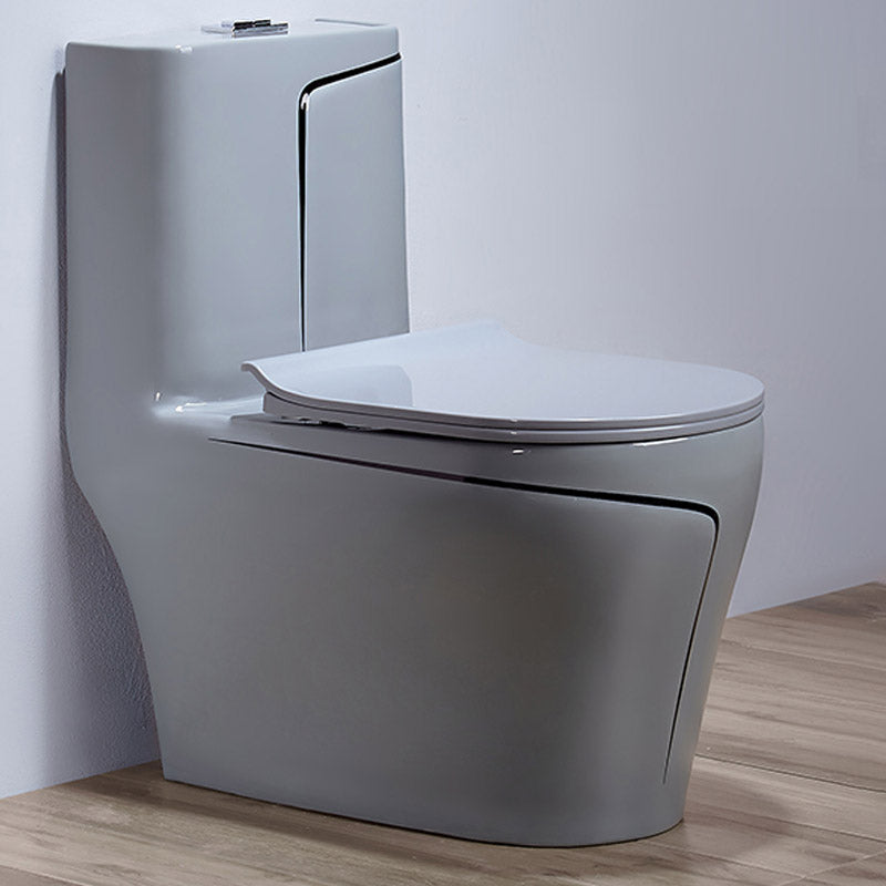 Skirted Toilet Floor Traditional Mount One-Piece Toilet with Slow Close Seat 15"L x 27"W x 30"H Gray White Clearhalo 'Bathroom Remodel & Bathroom Fixtures' 'Home Improvement' 'home_improvement' 'home_improvement_toilets' 'Toilets & Bidets' 'Toilets' 6549206