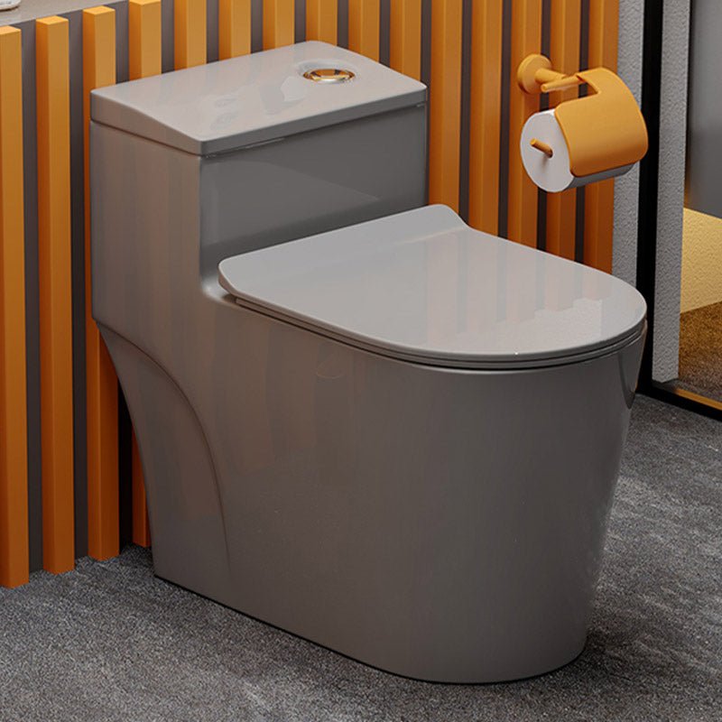 Skirted Toilet Floor Traditional Mount One-Piece Toilet with Slow Close Seat 15"L x 28"W x 25"H Grey Clearhalo 'Bathroom Remodel & Bathroom Fixtures' 'Home Improvement' 'home_improvement' 'home_improvement_toilets' 'Toilets & Bidets' 'Toilets' 6549209