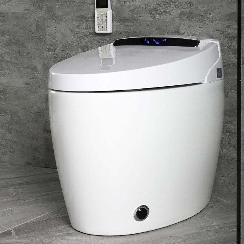 Modern Concealed Tank Toilet Bowl Skirted ABS Floor Mount Flush Toilet with Seat Automatic Lid( Top Configuration) 12" Clearhalo 'Bathroom Remodel & Bathroom Fixtures' 'Home Improvement' 'home_improvement' 'home_improvement_toilets' 'Toilets & Bidets' 'Toilets' 6549258