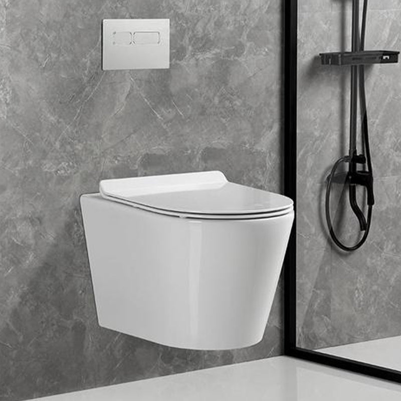 Wall Mount Flush Toilet One-Piece Toilet Contemporary Porcelain Toilet Clearhalo 'Bathroom Remodel & Bathroom Fixtures' 'Home Improvement' 'home_improvement' 'home_improvement_toilets' 'Toilets & Bidets' 'Toilets' 6549274