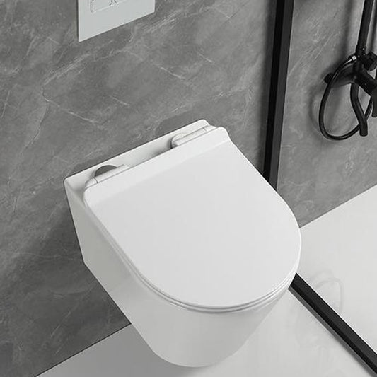 Wall Mount Flush Toilet One-Piece Toilet Contemporary Porcelain Toilet Clearhalo 'Bathroom Remodel & Bathroom Fixtures' 'Home Improvement' 'home_improvement' 'home_improvement_toilets' 'Toilets & Bidets' 'Toilets' 6549277