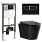 Wall Mount Flush Toilet One-Piece Toilet Contemporary Porcelain Toilet 14"L x 19"W x 15"H Black Toilet with Tanker Clearhalo 'Bathroom Remodel & Bathroom Fixtures' 'Home Improvement' 'home_improvement' 'home_improvement_toilets' 'Toilets & Bidets' 'Toilets' 6549280