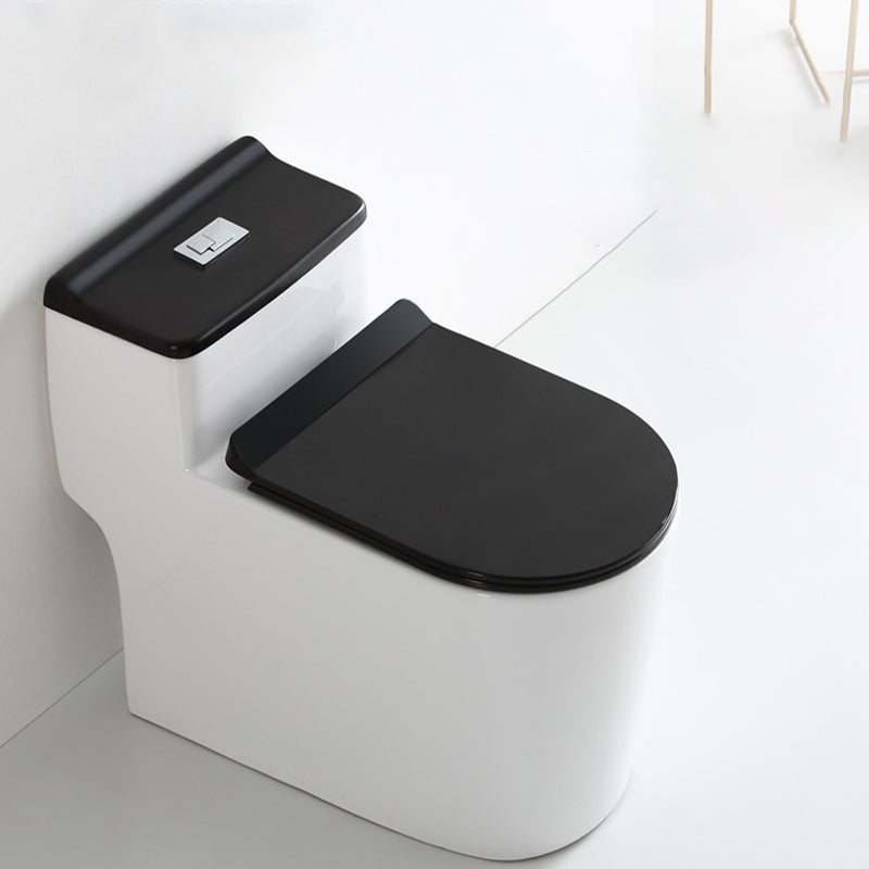 Skirted Toilet Traditional Floor Mount One-Piece Toilet with Slow Close Seat 15"L x 27"W x 24"H Black White 12" Clearhalo 'Bathroom Remodel & Bathroom Fixtures' 'Home Improvement' 'home_improvement' 'home_improvement_toilets' 'Toilets & Bidets' 'Toilets' 6549319