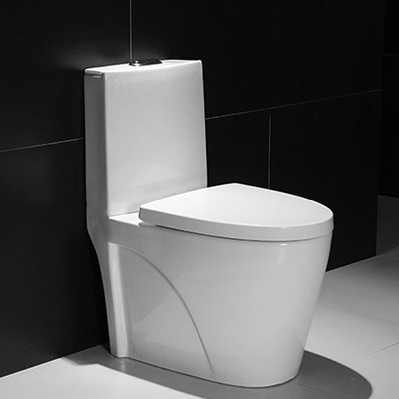 Skirted Toilet Traditional Floor Mount One-Piece Toilet with Slow Close Seat 15"L x 26"W x 31"H White Clearhalo 'Bathroom Remodel & Bathroom Fixtures' 'Home Improvement' 'home_improvement' 'home_improvement_toilets' 'Toilets & Bidets' 'Toilets' 6549322