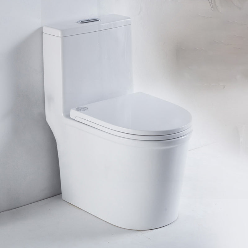 Skirted Toilet Traditional Floor Mount One-Piece Toilet with Slow Close Seat 15"L x 23"W x 29"H White Clearhalo 'Bathroom Remodel & Bathroom Fixtures' 'Home Improvement' 'home_improvement' 'home_improvement_toilets' 'Toilets & Bidets' 'Toilets' 6549325