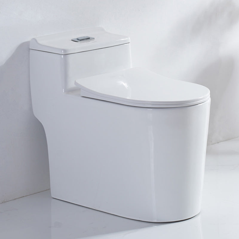 Skirted Toilet Traditional Floor Mount One-Piece Toilet with Slow Close Seat 15"L x 27"W x 24"H White Clearhalo 'Bathroom Remodel & Bathroom Fixtures' 'Home Improvement' 'home_improvement' 'home_improvement_toilets' 'Toilets & Bidets' 'Toilets' 6549330