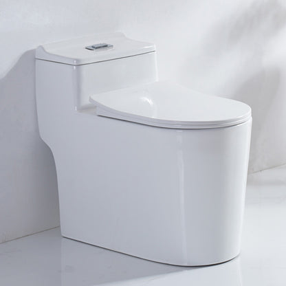 Skirted Toilet Traditional Floor Mount One-Piece Toilet with Slow Close Seat 15"L x 27"W x 24"H White Clearhalo 'Bathroom Remodel & Bathroom Fixtures' 'Home Improvement' 'home_improvement' 'home_improvement_toilets' 'Toilets & Bidets' 'Toilets' 6549330