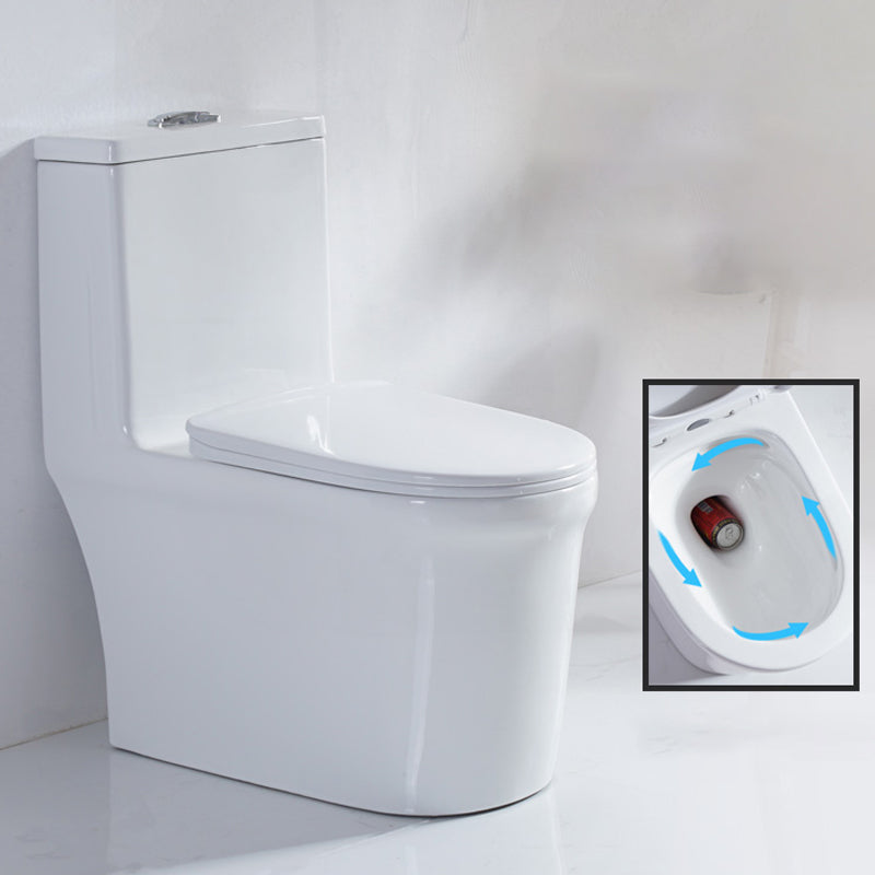 Skirted Toilet Traditional Floor Mount One-Piece Toilet with Slow Close Seat 15"L x 27"W x 30"H White Clearhalo 'Bathroom Remodel & Bathroom Fixtures' 'Home Improvement' 'home_improvement' 'home_improvement_toilets' 'Toilets & Bidets' 'Toilets' 6549334