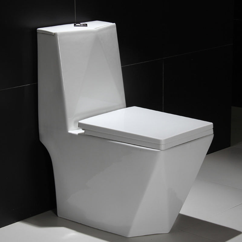 Skirted Toilet Traditional Floor Mount One-Piece Toilet with Slow Close Seat 15"L x 27"W x 33"H White Clearhalo 'Bathroom Remodel & Bathroom Fixtures' 'Home Improvement' 'home_improvement' 'home_improvement_toilets' 'Toilets & Bidets' 'Toilets' 6549337