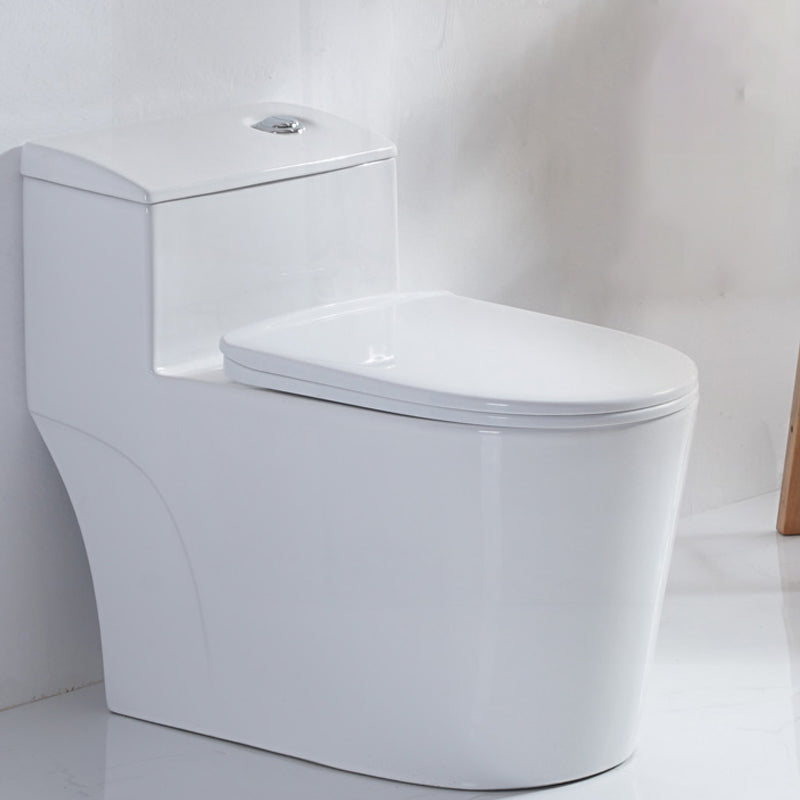 Skirted Toilet Traditional Floor Mount One-Piece Toilet with Slow Close Seat 15"L x 28"W x 25"H White Clearhalo 'Bathroom Remodel & Bathroom Fixtures' 'Home Improvement' 'home_improvement' 'home_improvement_toilets' 'Toilets & Bidets' 'Toilets' 6549344