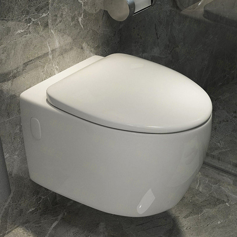 Wall Mount Porcelain Flush Toilet One-Piece Toilet Modern Toilet Bowl 15"L x 22"W x 13"H Toilet Only Clearhalo 'Bathroom Remodel & Bathroom Fixtures' 'Home Improvement' 'home_improvement' 'home_improvement_toilets' 'Toilets & Bidets' 'Toilets' 6549368