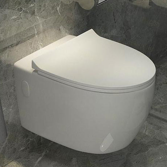 Wall Mount Porcelain Flush Toilet One-Piece Toilet Modern Toilet Bowl Clearhalo 'Bathroom Remodel & Bathroom Fixtures' 'Home Improvement' 'home_improvement' 'home_improvement_toilets' 'Toilets & Bidets' 'Toilets' 6549372
