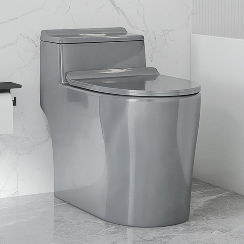 Traditional Siphon Jet Concealed Tank Flush Toilet Floor Mount Toilet Bowl with Seat 14"L x 28"W x 24"H Grey Clearhalo 'Bathroom Remodel & Bathroom Fixtures' 'Home Improvement' 'home_improvement' 'home_improvement_toilets' 'Toilets & Bidets' 'Toilets' 6549383