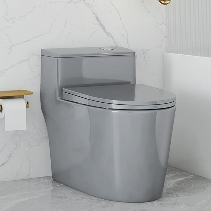 Traditional Siphon Jet Concealed Tank Flush Toilet Floor Mount Toilet Bowl with Seat 15"L x 28"W x 25"H Grey Clearhalo 'Bathroom Remodel & Bathroom Fixtures' 'Home Improvement' 'home_improvement' 'home_improvement_toilets' 'Toilets & Bidets' 'Toilets' 6549392
