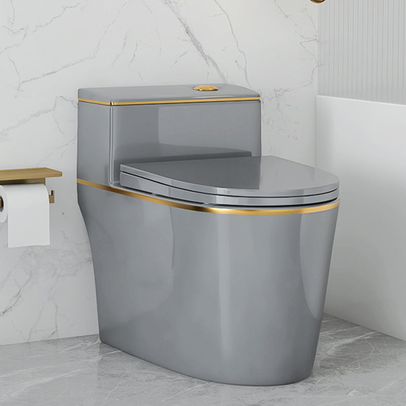 Traditional Siphon Jet Concealed Tank Flush Toilet Floor Mount Toilet Bowl with Seat 15"L x 28"W x 25"H Grey Gold Clearhalo 'Bathroom Remodel & Bathroom Fixtures' 'Home Improvement' 'home_improvement' 'home_improvement_toilets' 'Toilets & Bidets' 'Toilets' 6549394
