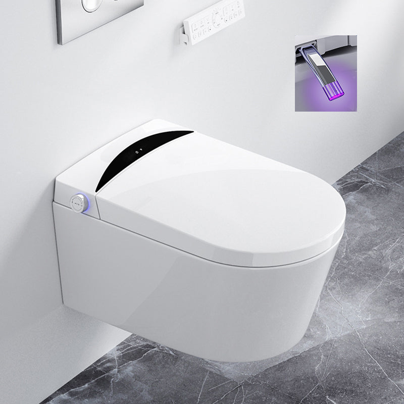 Modern Concealed Tank Toilet Skirted ABS Wall Mount Flush Toilet with Seat Automatic Lid( Top Configuration) Toilet with High Tanker Clearhalo 'Bathroom Remodel & Bathroom Fixtures' 'Home Improvement' 'home_improvement' 'home_improvement_toilets' 'Toilets & Bidets' 'Toilets' 6549797