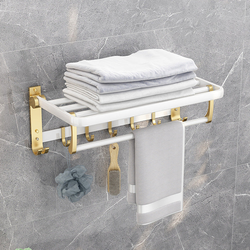 Modern Bath Hardware Set Bath Shelf Towel Bar Bathroom Accessories Hardware Set Clearhalo 'Bathroom Hardware Sets' 'Bathroom Hardware' 'Bathroom Remodel & Bathroom Fixtures' 'bathroom_hardware_sets' 'Home Improvement' 'home_improvement' 'home_improvement_bathroom_hardware_sets' 6550654