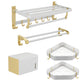Modern Bath Hardware Set Bath Shelf Towel Bar Bathroom Accessories Hardware Set 5-Piece Set (Double Rods) Clearhalo 'Bathroom Hardware Sets' 'Bathroom Hardware' 'Bathroom Remodel & Bathroom Fixtures' 'bathroom_hardware_sets' 'Home Improvement' 'home_improvement' 'home_improvement_bathroom_hardware_sets' 6550660