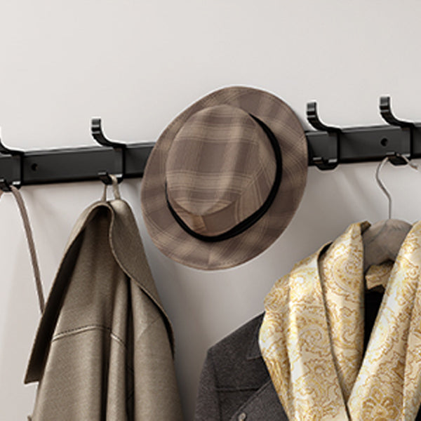 Classic Bath Hardware Set in Aluminum Black Finish Robe Hooks/ Towel Bar Clearhalo 'Bathroom Hardware Sets' 'Bathroom Hardware' 'Bathroom Remodel & Bathroom Fixtures' 'bathroom_hardware_sets' 'Home Improvement' 'home_improvement' 'home_improvement_bathroom_hardware_sets' 6550759