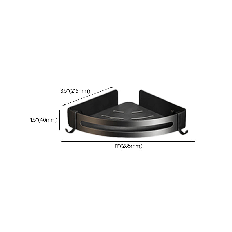 Classic Bath Hardware Set in Aluminum Black Finish Robe Hooks/ Towel Bar Clearhalo 'Bathroom Hardware Sets' 'Bathroom Hardware' 'Bathroom Remodel & Bathroom Fixtures' 'bathroom_hardware_sets' 'Home Improvement' 'home_improvement' 'home_improvement_bathroom_hardware_sets' 6550774