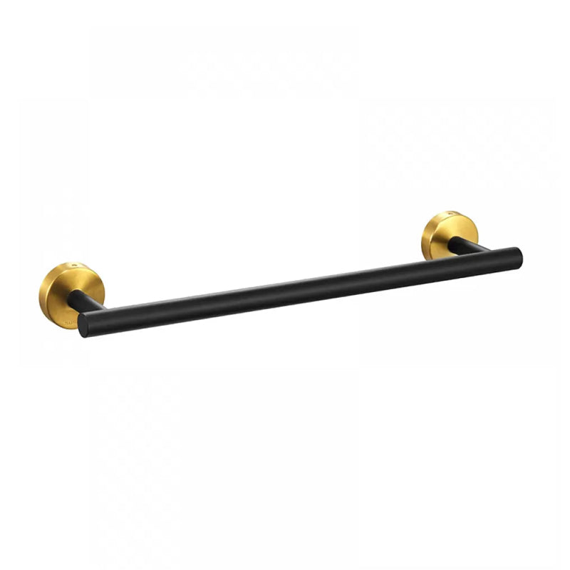 Modern Stainless Steel Bathroom Hardware Set Brushed Chrome Towel Bar/Ring & Robe Hooks Black Gold Towel Bar (16"L ) Clearhalo 'Bathroom Hardware Sets' 'Bathroom Hardware' 'Bathroom Remodel & Bathroom Fixtures' 'bathroom_hardware_sets' 'Home Improvement' 'home_improvement' 'home_improvement_bathroom_hardware_sets' 6550794