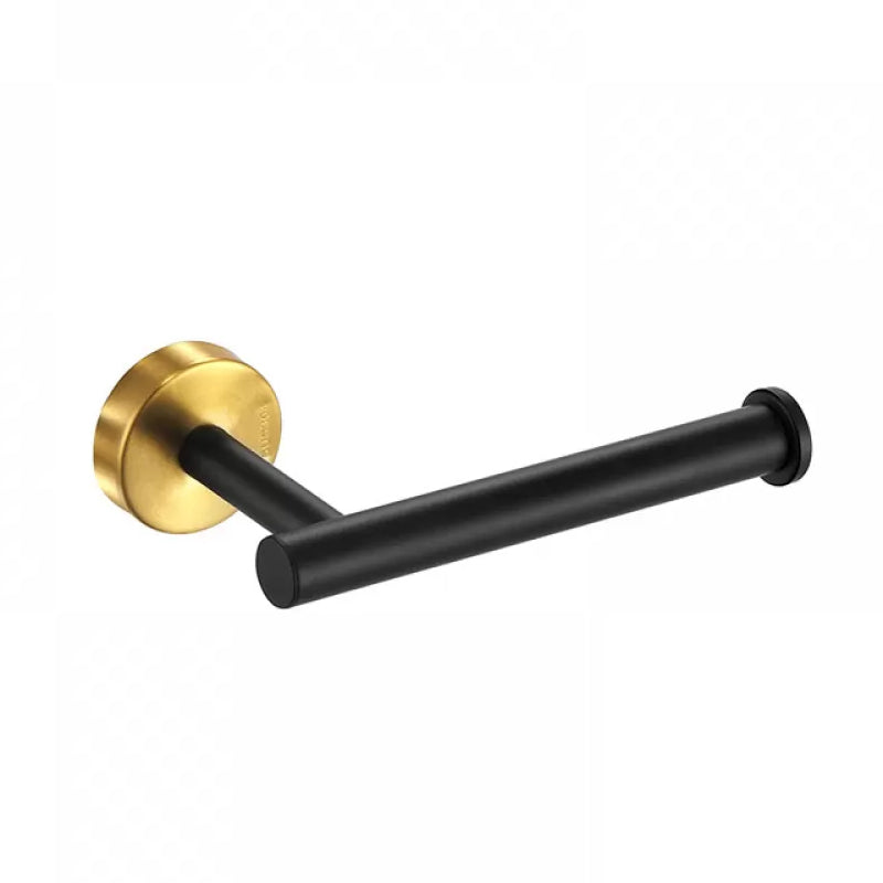 Modern Stainless Steel Bathroom Hardware Set Brushed Chrome Towel Bar/Ring & Robe Hooks Black Gold Toilet Paper Holder (6"L) Clearhalo 'Bathroom Hardware Sets' 'Bathroom Hardware' 'Bathroom Remodel & Bathroom Fixtures' 'bathroom_hardware_sets' 'Home Improvement' 'home_improvement' 'home_improvement_bathroom_hardware_sets' 6550819