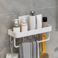 Contemporary Bathroom Accessory Set Metal Bath Shelf in White 1 Piece Bath Shelf (with 12"L Rod) Clearhalo 'Bathroom Hardware Sets' 'Bathroom Hardware' 'Bathroom Remodel & Bathroom Fixtures' 'bathroom_hardware_sets' 'Home Improvement' 'home_improvement' 'home_improvement_bathroom_hardware_sets' 6550852