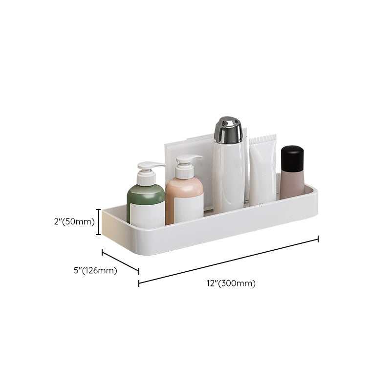 Contemporary Bathroom Accessory Set Metal Bath Shelf in White Clearhalo 'Bathroom Hardware Sets' 'Bathroom Hardware' 'Bathroom Remodel & Bathroom Fixtures' 'bathroom_hardware_sets' 'Home Improvement' 'home_improvement' 'home_improvement_bathroom_hardware_sets' 6550861