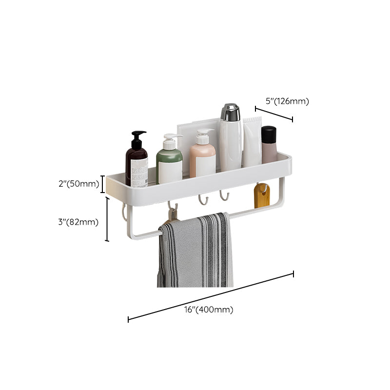 Contemporary Bathroom Accessory Set Metal Bath Shelf in White Clearhalo 'Bathroom Hardware Sets' 'Bathroom Hardware' 'Bathroom Remodel & Bathroom Fixtures' 'bathroom_hardware_sets' 'Home Improvement' 'home_improvement' 'home_improvement_bathroom_hardware_sets' 6550866