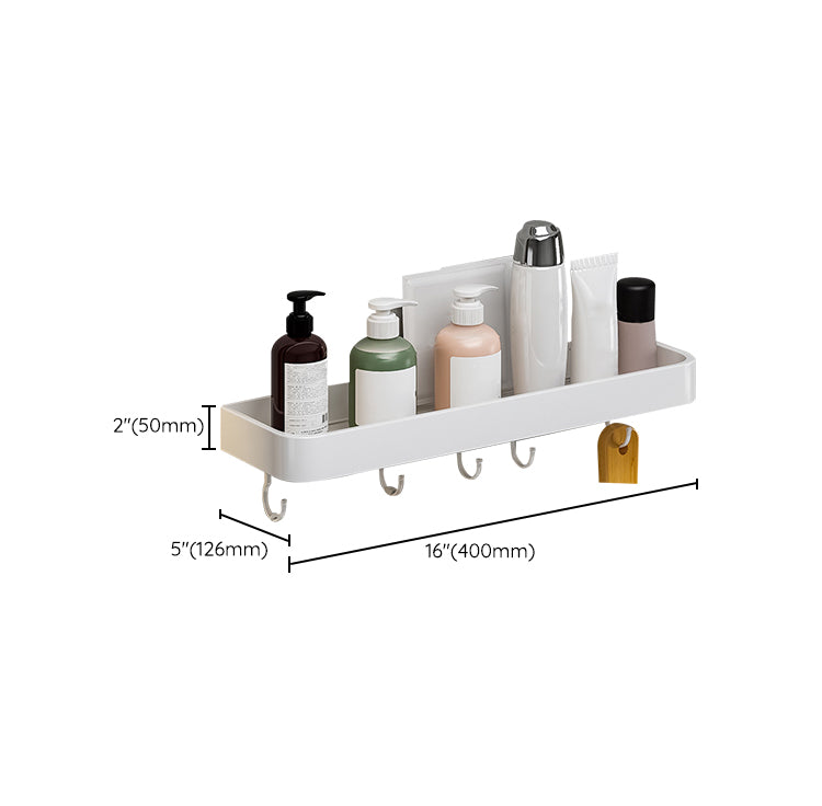 Contemporary Bathroom Accessory Set Metal Bath Shelf in White Clearhalo 'Bathroom Hardware Sets' 'Bathroom Hardware' 'Bathroom Remodel & Bathroom Fixtures' 'bathroom_hardware_sets' 'Home Improvement' 'home_improvement' 'home_improvement_bathroom_hardware_sets' 6550870