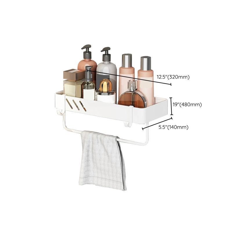 Modern White Bathroom Hardware Set Towel Bar Bath Shelf Bath Hardware Set Clearhalo 'Bathroom Hardware Sets' 'Bathroom Hardware' 'Bathroom Remodel & Bathroom Fixtures' 'bathroom_hardware_sets' 'Home Improvement' 'home_improvement' 'home_improvement_bathroom_hardware_sets' 6550958