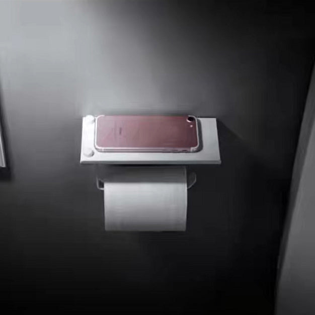 Aluminum Bath Hardware Set Modern White Bathroom Accessory Set Toilet Paper Holder Clearhalo 'Bathroom Hardware Sets' 'Bathroom Hardware' 'Bathroom Remodel & Bathroom Fixtures' 'bathroom_hardware_sets' 'Home Improvement' 'home_improvement' 'home_improvement_bathroom_hardware_sets' 6550960